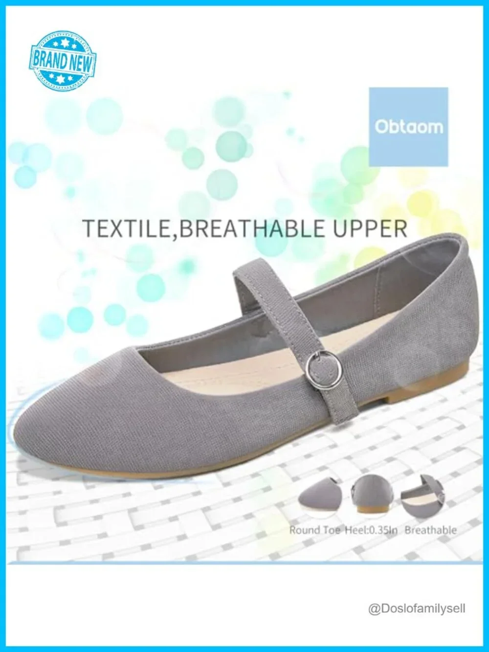 Mary Jane Flat Round Toe Ballet Flats Adjustable Buckle Business Office